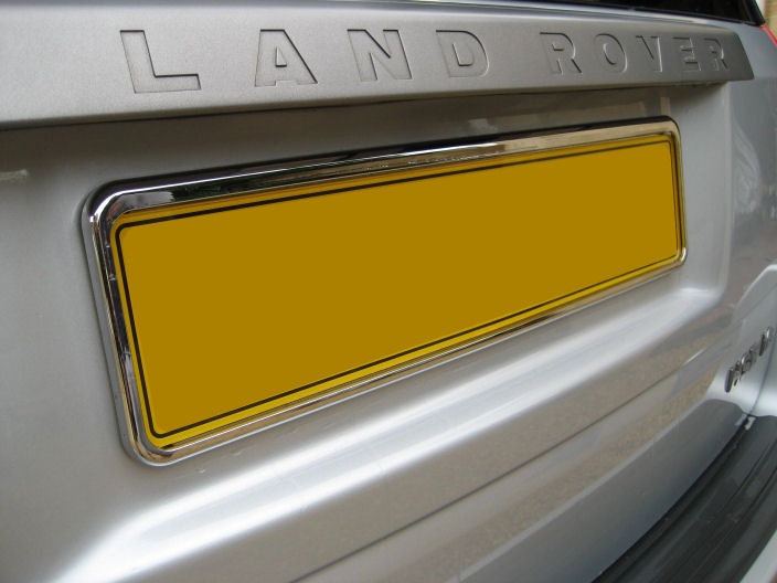 Rectangular Number Plate Kit CHROME - Click Image to Close